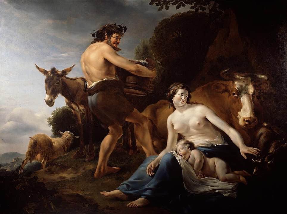 Pintura de Nicolaes Pieterszoon Berchem en la que se demuestra la infancia de Zeus.