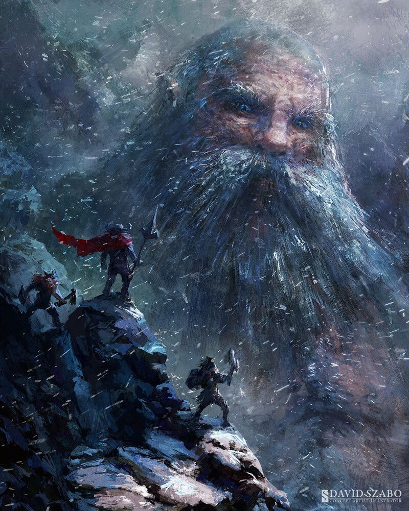 Ymir el primer gigante de la mitología nórdica imagen de David Szabo (https://www.artstation.com/davidszaboart)