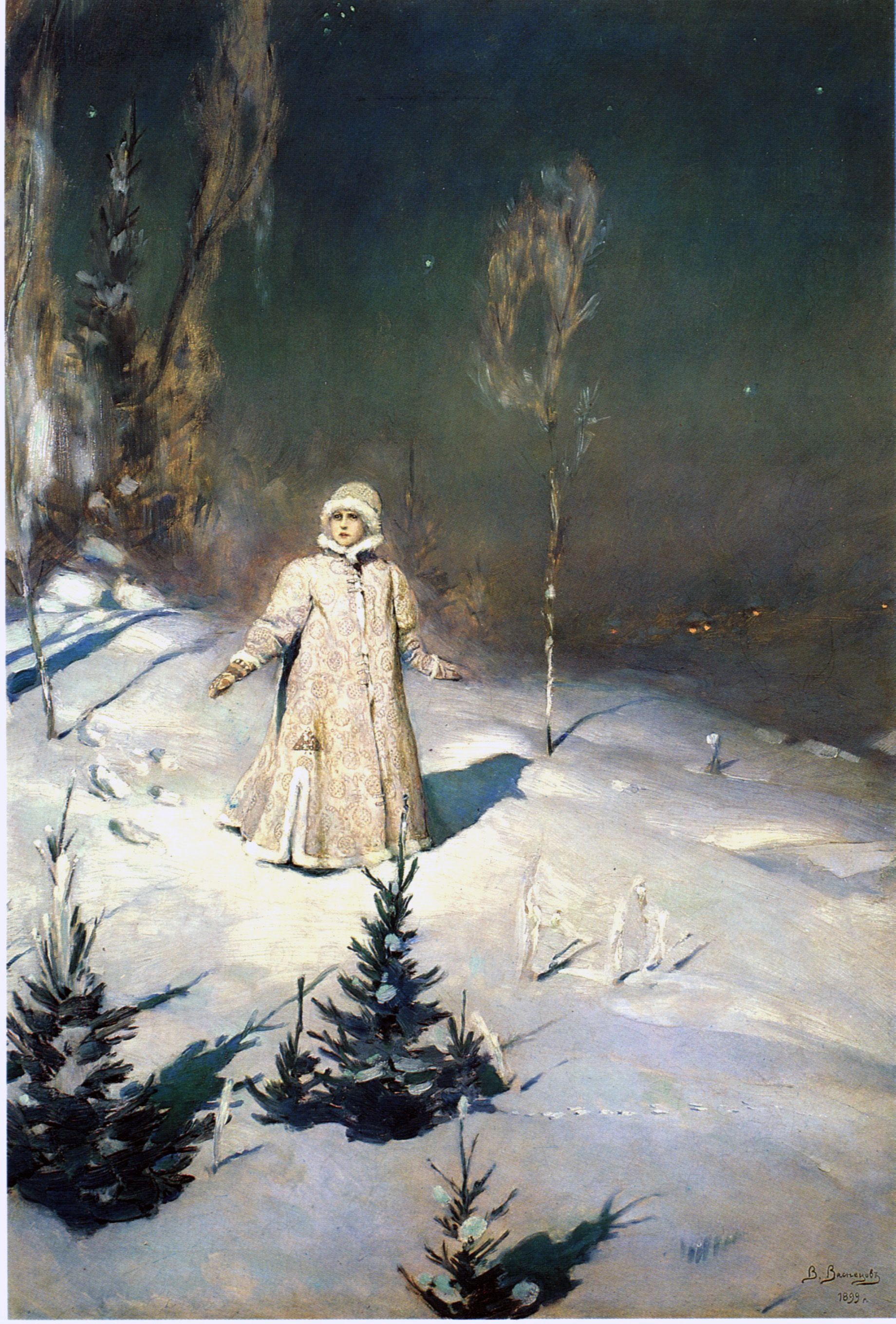 Snegurochka representada en una pintura poe Viktor Vasnetsov.