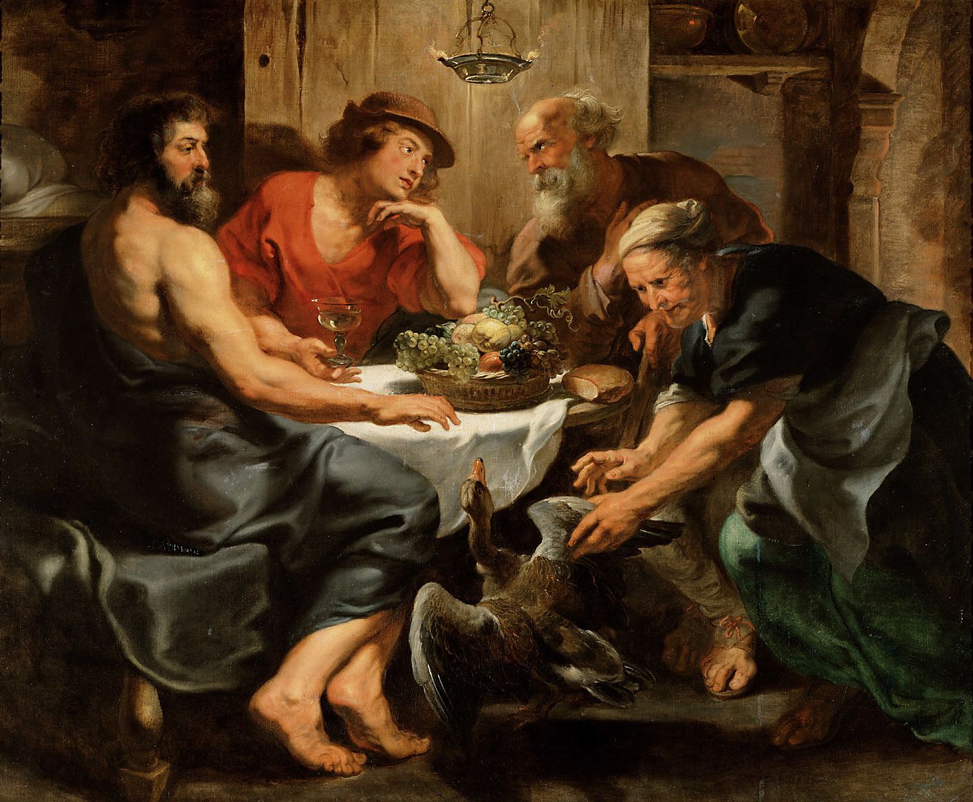 Júpiter y Mercurio en la casa de Filemón y Baucis. Pintura de Peter Paul Rubens