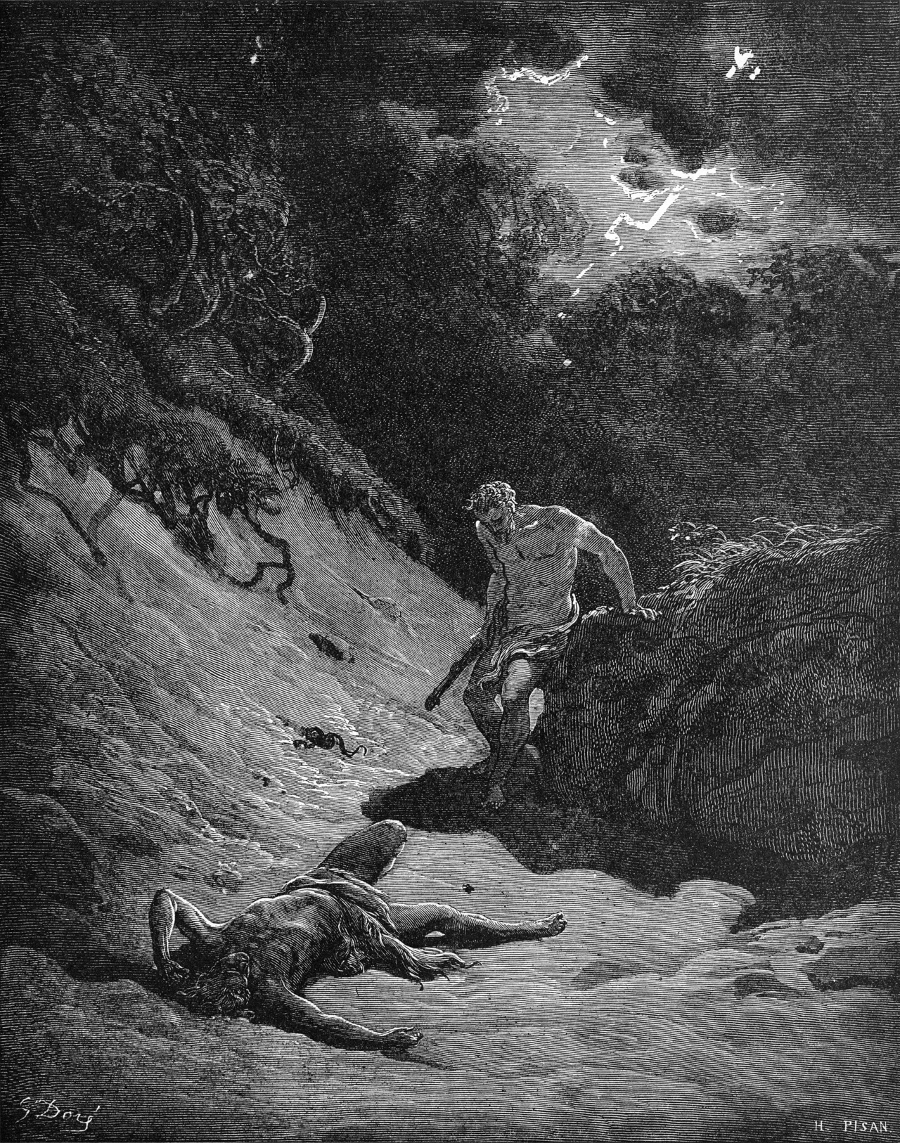 Caín mata a Abel de Gustave Doré 