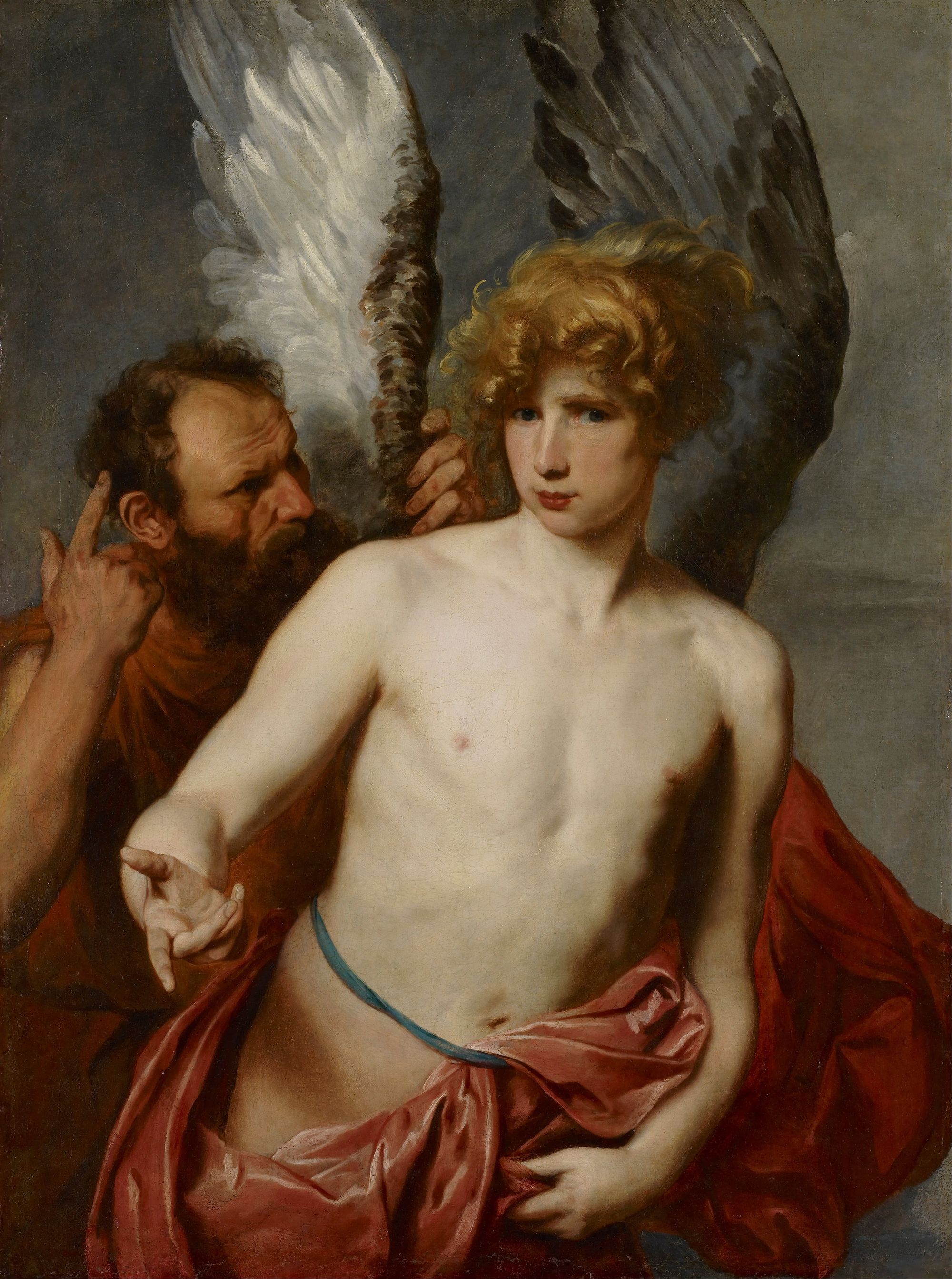 Dédalo e Icaro retratados por Anthony van Dyck 