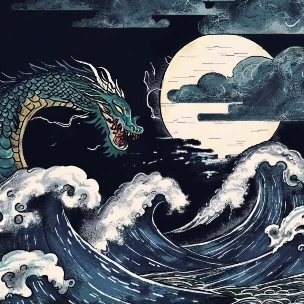 Bakunawa es una serpiente marina relacionada con la luna, las mareas y el cuidado del inframundo.