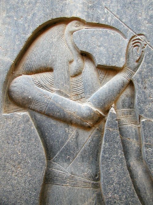 Representación de Thot en el templo de Luxor.