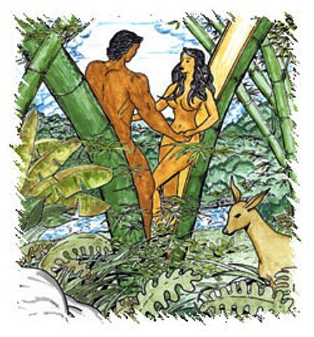 Malakas y Maganda, el primer hombre y la primera mujer que nacieron de un árbol de bambú en la mitología filipina.
